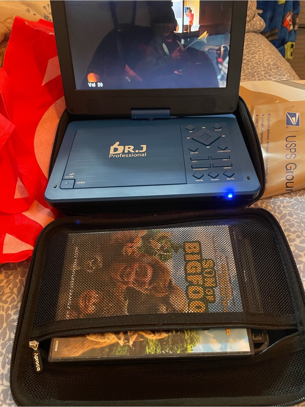 DR.J Portable DVD Player in Metallic Blue